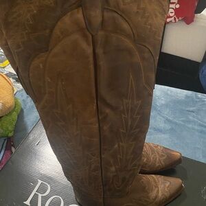 Women’s Rockem Brown Leather Cowgirl Boots